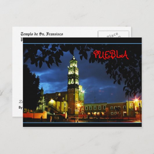 CARTE POSTALE 4, PUEBLA (Devant / Derrière)