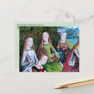 Carte Postale 4 saintes féminines dans un jardin (détail; M 070)