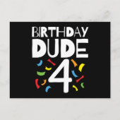 Carte Postale 4e anniversaire garçon 4 ans fête anniversaire mec (Devant)