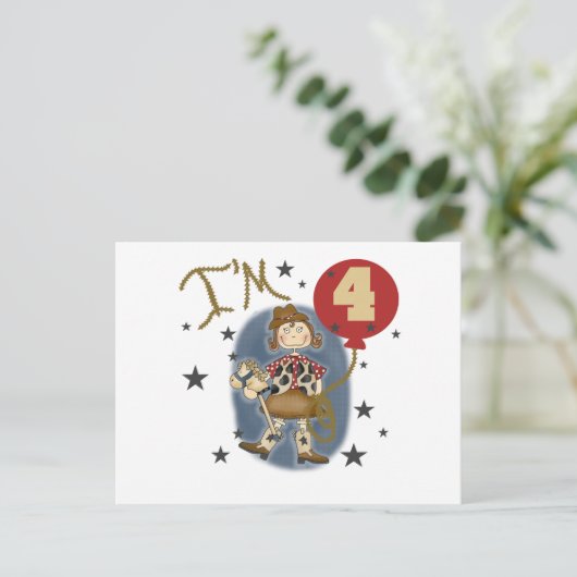 Carte Postale 4e Cowgirl Tshirts et cadeaux d'anniversaire (Debout devant)