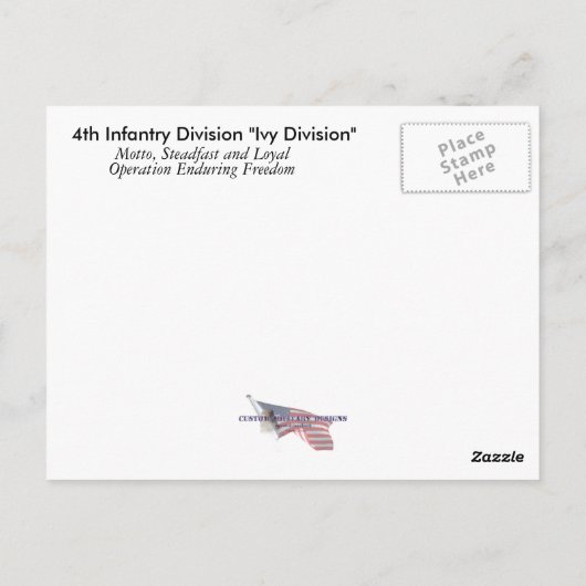 Carte Postale 4e division d'infanterie (Dos)