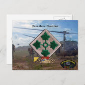 Carte Postale 4e infanterie timbre de vétérans de guerre vietnam (Devant / Derrière)