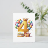 Carte Postale 4ème anniversaire doré (Debout devant)