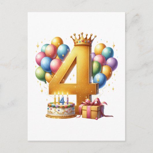 Carte Postale 4ème anniversaire doré (Devant)