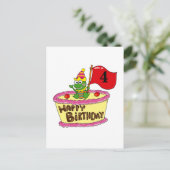 Carte Postale 4ème anniversaire heureux (Debout devant)