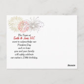 Carte Postale 4th Of July Hot Dog Celebration (Dos)