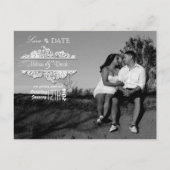 Carte Postale 4x5 Typographie Enregistrer la date Faire-part pho (Devant)
