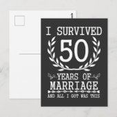 Carte Postale 50 Ans de Mari et Femme 50e Anniversaire de Mariag (Devant / Derrière)