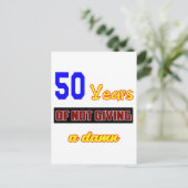 Carte Postale 50 ans de ne pas donner (Debout devant)