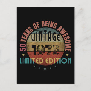 Carte Postale 50 ans d'être génial vintage 1973 personnalisé