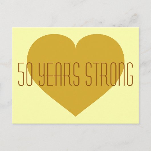 Carte Postale 50 ans Solide coeur d'or solide (Devant)