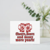 Carte Postale 50 Bières Cheers Design Anniversaire (Debout devant)