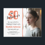 Carte Postale 50 et fabuleux Coral Photo 50th Birthday Invit.<br><div class="desc">Préparez-vous à une merveilleuse fête en famille et entre amis. N'oubliez pas les détails de votre invitation personnalisée à la fête d'anniversaire. Profitez des meilleures recettes traditionnelles authentiques de Nonna Belinda ! © Belytalia 2020</div>