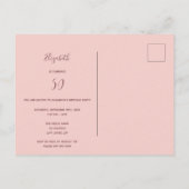Carte Postale 50 & fabuleux rose or parties scintillant invitati (Dos)