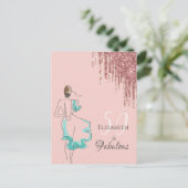 Carte Postale 50 & fabuleux rose or parties scintillant invitati (Debout devant)