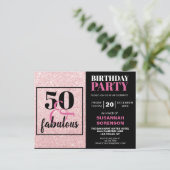 Carte Postale 50 & Fabulous Chic PInk Parties scintillant fête d (Debout devant)