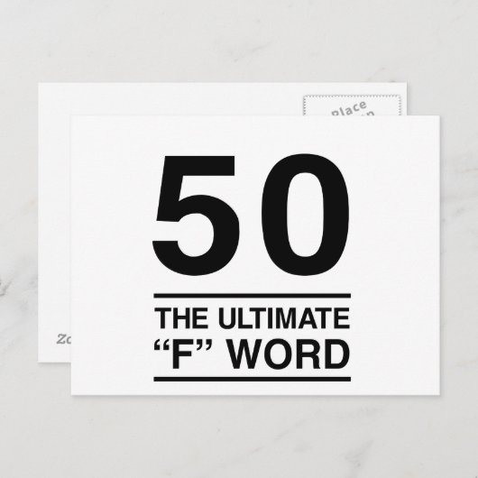 Carte Postale 50 le mot final de "F" (Devant / Derrière)