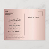 Carte Postale 50e anniversaire 50 étoiles d'or roses enregistrer (Dos)