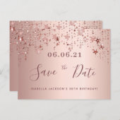 Carte Postale 50e anniversaire 50 étoiles d'or roses enregistrer (Devant / Derrière)