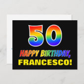 Carte Postale 50e anniversaire : Bold, amusant, simple, arc-en-c (Devant / Derrière)