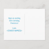 Carte Postale 50e anniversaire : Bold, amusant, simple, arc-en-c (Dos)