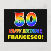 Carte Postale 50e anniversaire : Bold, amusant, simple, arc-en-c (Devant)