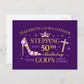 Carte Postale 50e anniversaire, dames, chrétien (Devant / Derrière)