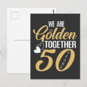 Carte Postale 50e anniversaire de mariage 50 ans couple doré (Devant / Derrière)