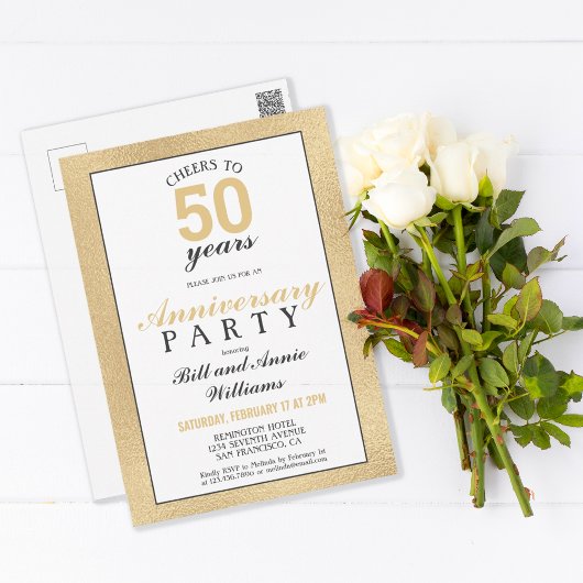 Carte Postale 50e anniversaire de mariage Félicitations pour 50