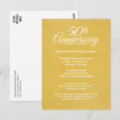 Carte Postale 50e Anniversaire de Mariage Grand Caractère Doré (Devant / Derrière)