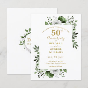 Carte Postale 50e anniversaire du Mariage de verdure Sauvez la d