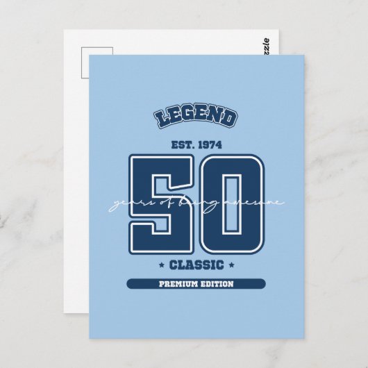 Carte Postale 50e anniversaire en 1974 (Devant / Derrière)