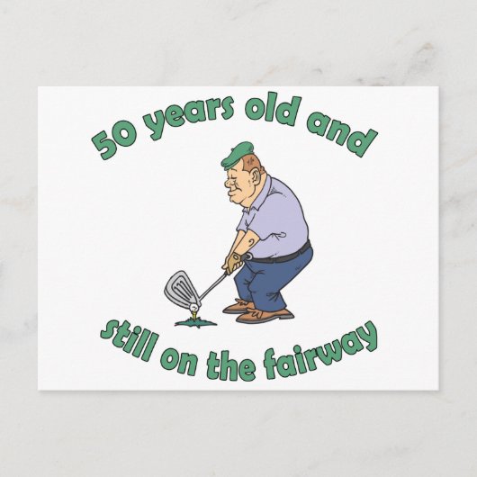 Carte Postale 50e anniversaire Golfer Gag cadeau (Devant)
