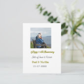 Carte Postale 50e anniversaire joyeux moderne ajouter nom date p (Debout devant)