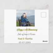 Carte Postale 50e anniversaire joyeux moderne ajouter nom date p (Dos)