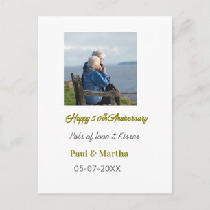 Carte Postale 50e anniversaire joyeux moderne ajouter nom date p