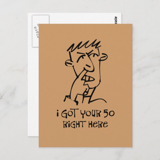 Carte Postale 50e anniversaire Nez Picker, j'ai eu vos 50 ! (Devant / Derrière)