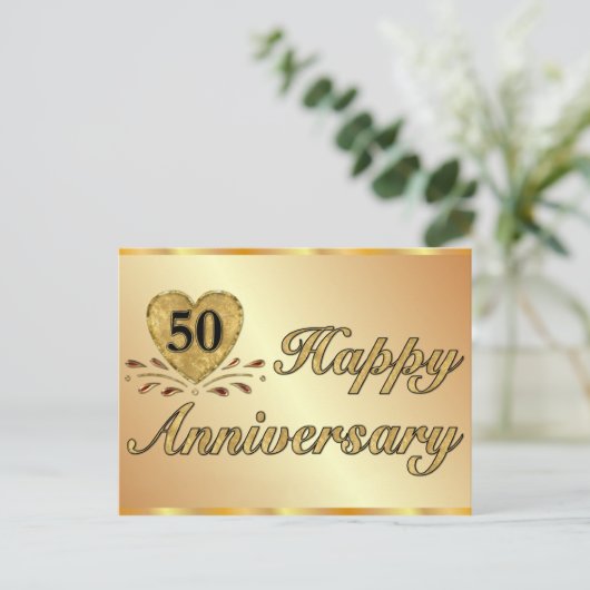 Carte postale - 50e anniversaire - Or (Debout devant)