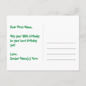 Carte Postale 50e Anniversaire : Rayures roses & Cœurs, Arc-en-c (Dos)