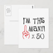 Carte Postale 50e anniversaire Salute du doigt médian (Devant / Derrière)