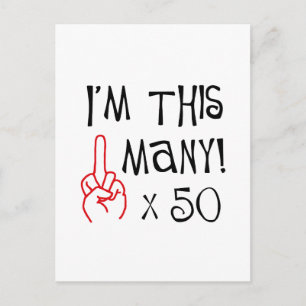 Carte Postale 50e anniversaire Salute du doigt médian