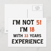 Carte Postale 51e anniversaire (Devant / Derrière)