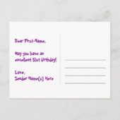 Carte Postale 51e anniversaire : Fun Hearts Motif, Arc-en-ciel 5 (Dos)