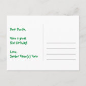 Carte Postale 51e Anniversaire : Rayures roses & Cœurs, Arc-en-c (Dos)