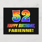 Carte Postale 52e anniversaire : Bold, amusant, simple, arc-en-c (Devant)