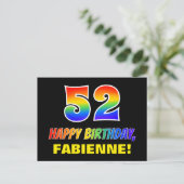 Carte Postale 52e anniversaire : Bold, amusant, simple, arc-en-c (Debout devant)