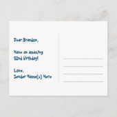 Carte Postale 52e anniversaire : Fun Hearts Motif, Rainbow 52 (Dos)