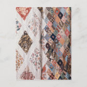 Carte Postale 53 : Détail d'une courtepointe en patchwork faite  (Devant)