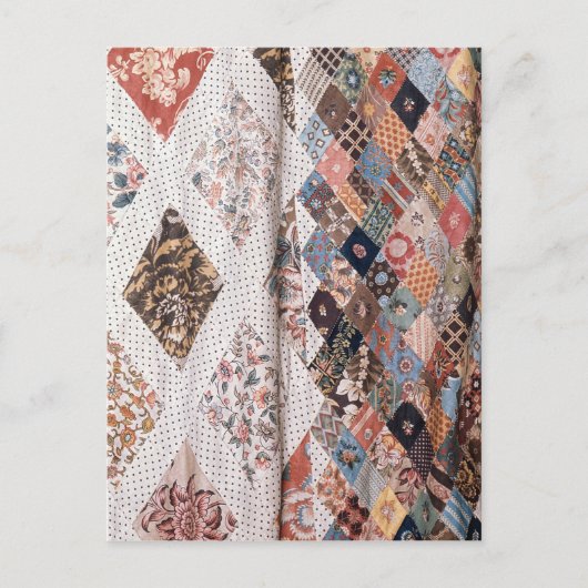 Carte Postale 53 : Détail d'une courtepointe en patchwork faite  (Devant)