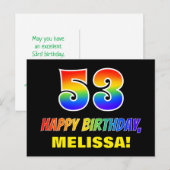 Carte Postale 53e anniversaire : Bold, amusant, simple, arc-en-c (Devant / Derrière)